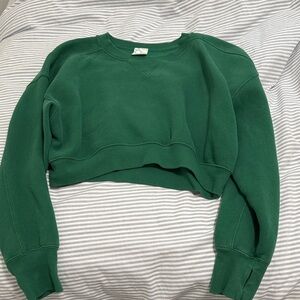 Aerie OFFLINE Green Cropped Sweatshirt